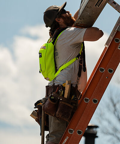 construction worker with a camelbak pro pack